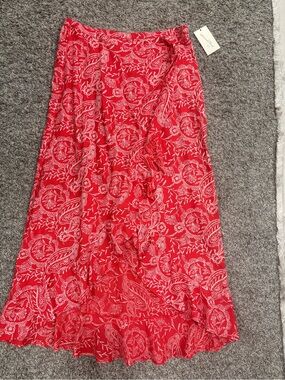 Universal Thread Red Paisley Wrap Maxi Skirt